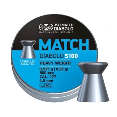 Пули пневматические JSB Blue Match Diabolo S100 4,5 мм 0,535 грамма (500 шт.)