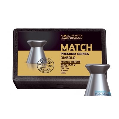 Пули пневматические JSB Match Premium Middle 4,5 мм 0,52 грамма (200 шт.)