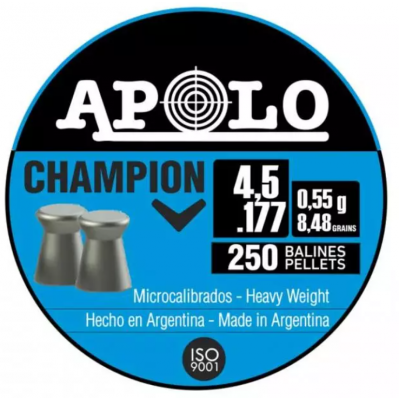 Пули пневматические Apolo Champion 4,5 мм 0,55 грамма (250 шт.)