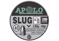 Пули пневматические Apolo Slug 6,35 мм 2,6 грамма (200 шт.)