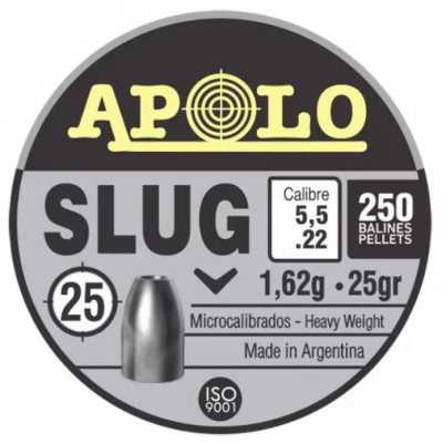 Пули пневматические Apolo Slug 5,5 мм 1,62 грамма (250 шт.)