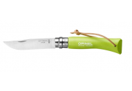 Нож Opinel Tradition Colored №07, нержавеющая сталь, с темляком, зеленый, 001442