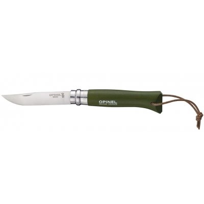 Нож Opinel Tradition Colored №08, нержавеющая сталь, с темляком, хаки, 001703