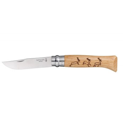 Нож Opinel Tradition Animalia №08, нержавеющая сталь, дуб, олень, 001620