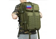 Водонепроницаемый тактический рюкзак 50л с эргономичными плечевыми ремнями и поясной поддержкой (зелёный цвет)